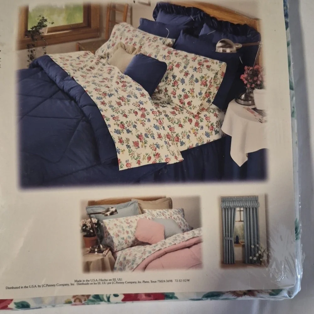 NOS‎ JCP Home Collection Twin Flat Sheet Floral 50/50 Cotton Poly Percale 66x96